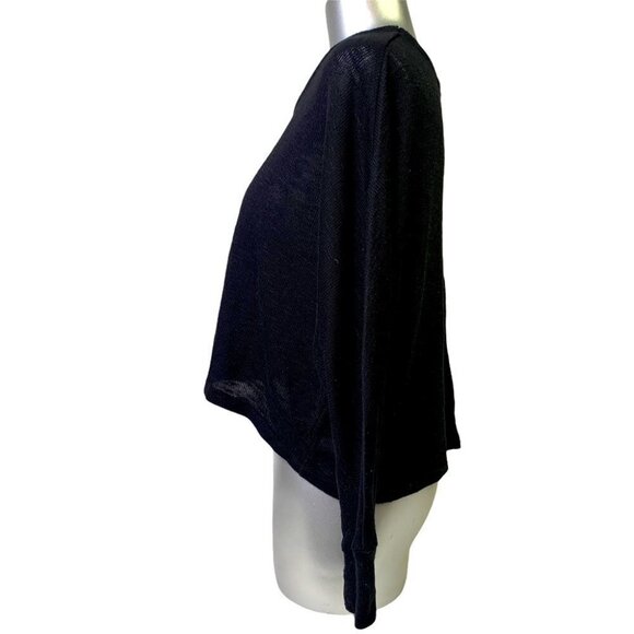 Bozzolo black oversized long sleeves  crop top - Picture 3 of 10
